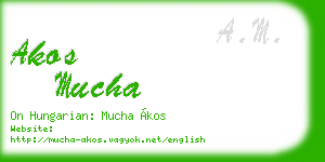 akos mucha business card