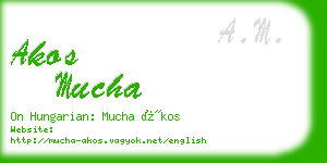 akos mucha business card